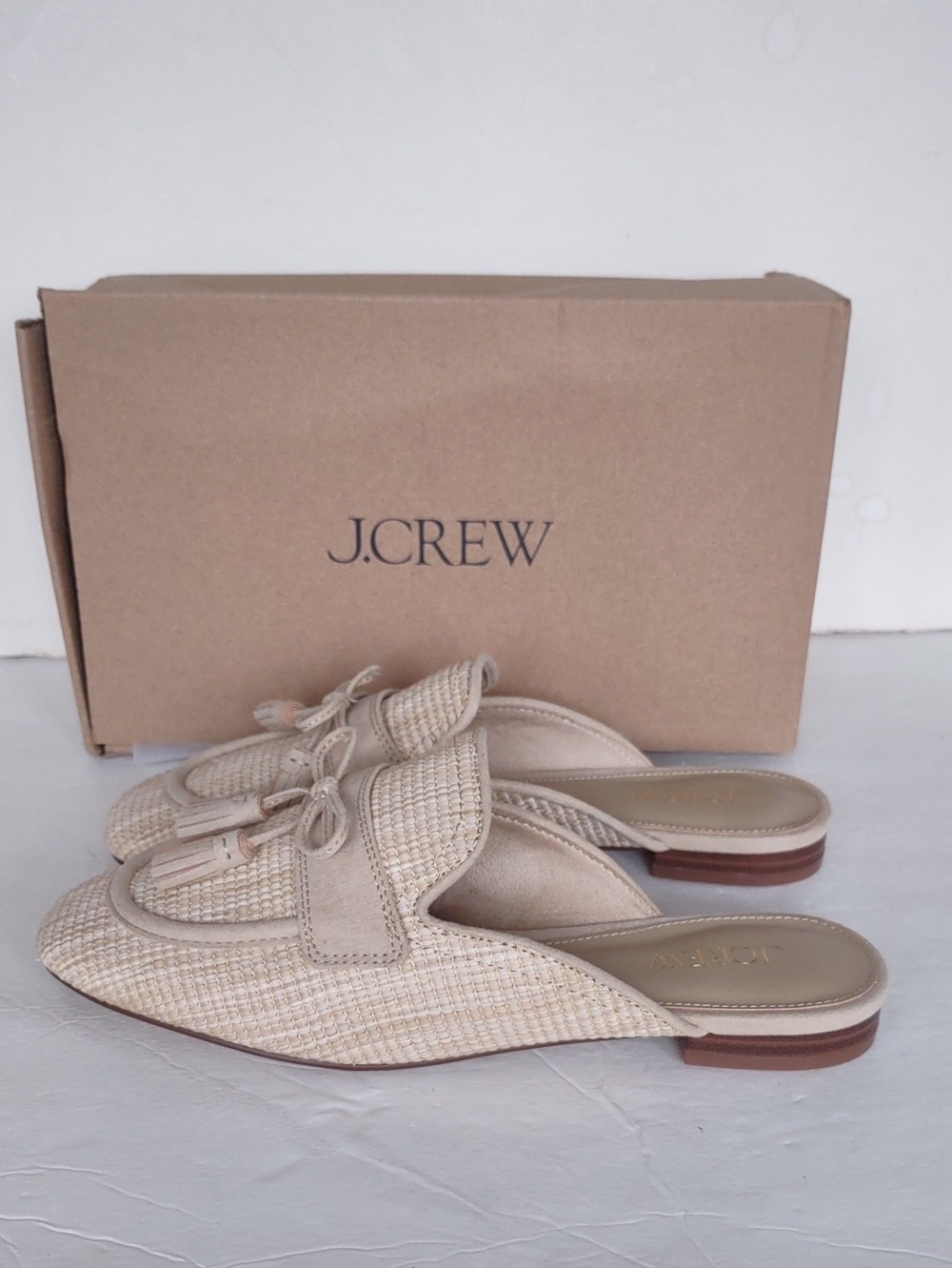 BRAND NEW J.CREW WOVEN TASSEL MULES